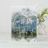 Bergen bos bruiloft Bewaar de datum kaart (Staand voorkant)