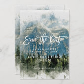 Bergen bos bruiloft Bewaar de datum kaart (Voorkant / Achterkant)