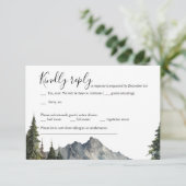 Bergen Bos Bruiloft RSVP Kaart (Staand voorkant)