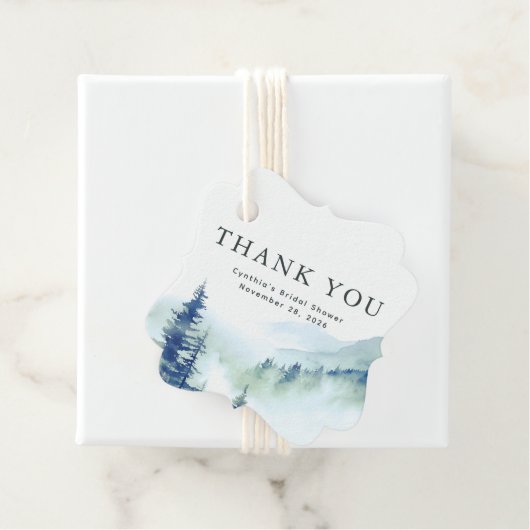 Bergen Bos Dank u bruiloft Bedankjes Labels (In situ)