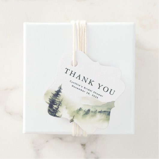 Bergen Bos Dank u bruiloft Bedankjes Labels (In situ)