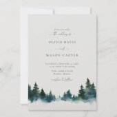 Bergen bos rustieke outdoor moderne bruiloft kaart (Voorkant)