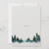 Bergen bos rustieke outdoor moderne bruiloft kaart (Achterkant)