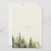 Bergen bos rustieke outdoor vintage bruiloft kaart (Achterkant)