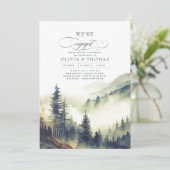 Bergen bos voor avond verlovingsfeest kaart (Staand voorkant)