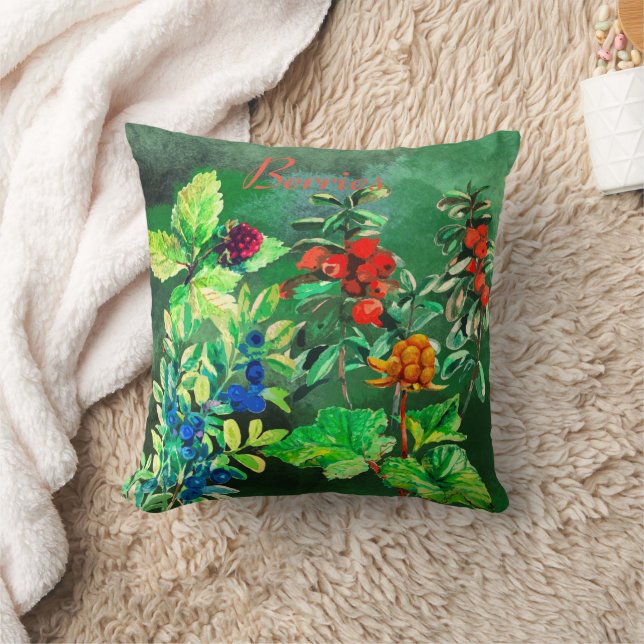 Bergen, bosbessen, wolfraam, lingonbessen kussen (Deken)