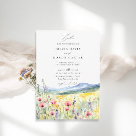 Bergen Bossen Rustic Meadow Wildflowers Wedding Kaart