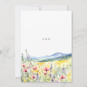 Bergen Bossen Rustic Meadow Wildflowers Wedding Kaart (Achterkant)