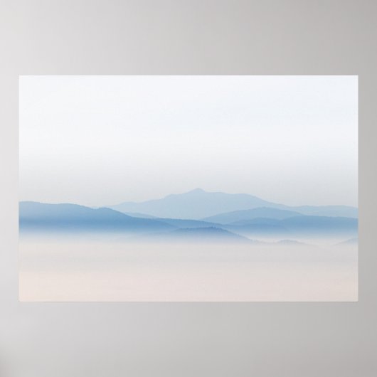 Bergen boven wolken poster (Voorkant)