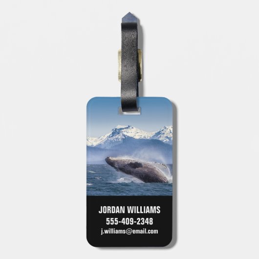 Bergen | Breach Whale Glacier Bay, Alaska Bagagelabel (Achterkant verticaal)