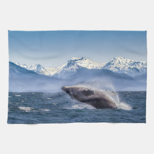 Bergen Breach Whale Glacier Bay, Alaska Theedoek