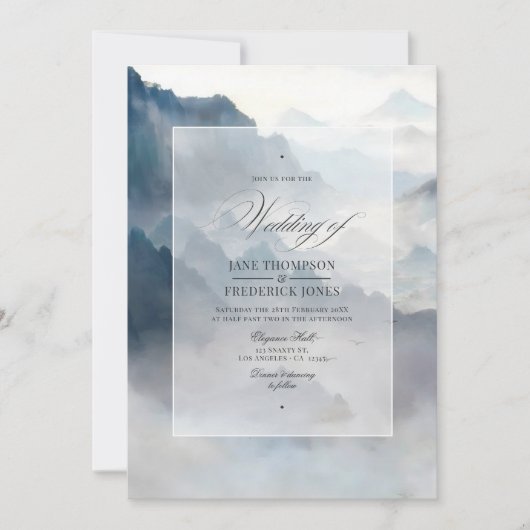 bergen bruiloft kaart (Voorkant)