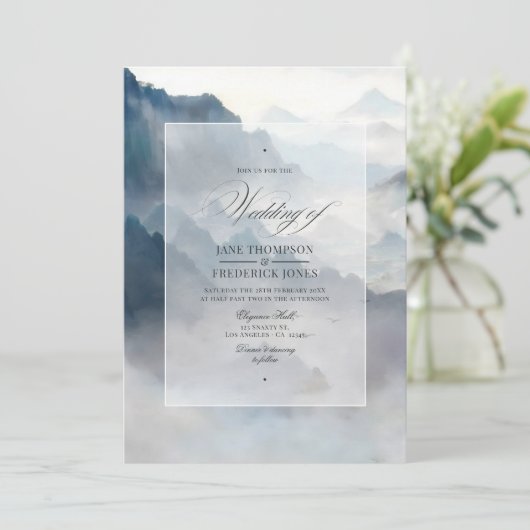 bergen bruiloft kaart (Staand voorkant)