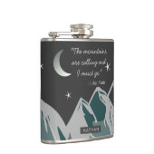 Bergen Calling Quote Night Landschap Custom Heupfles (Rechts)