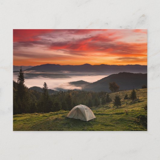 Bergen | Camping Foggy Sunrise Briefkaart (Voorkant)