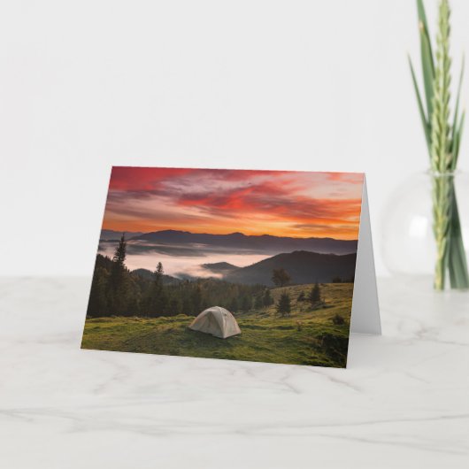 Bergen | Camping Foggy Sunrise Kaart (Voorkant)