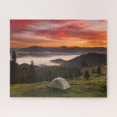 Bergen | Camping Foggy Sunrise Legpuzzel (Horizontaal)