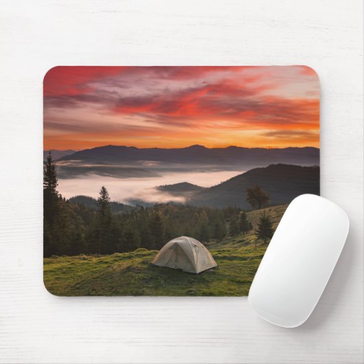 Bergen | Camping Foggy Sunrise Muismat (Met muis)