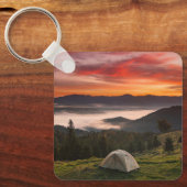 Bergen | Camping Foggy Sunrise Sleutelhanger (Voorkant)