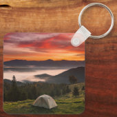 Bergen | Camping Foggy Sunrise Sleutelhanger (Achterkant)