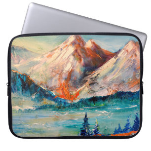 Bergen, Canyon. Bergpiek, bergkam, bergen Laptop Sleeve
