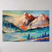 Bergen, Canyon. Bergpiek, bergkam, bergen Poster (Voorkant)