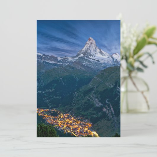 Bergen | De Matterhorn, Zermatt, Zwitserse Alpen Bedankkaart (Staand voorkant)