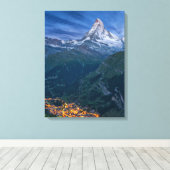 Bergen | De Matterhorn, Zermatt, Zwitserse Alpen Canvas Afdruk (Insitu (Houten vloer))