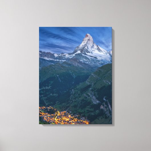 Bergen | De Matterhorn, Zermatt, Zwitserse Alpen Canvas Afdruk (Voorkant)