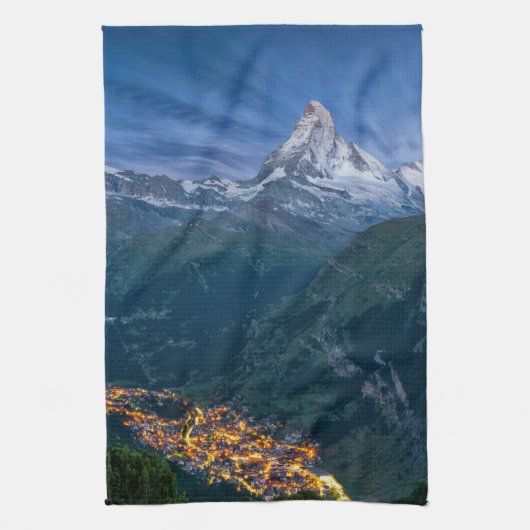 Bergen | De Matterhorn, Zermatt, Zwitserse Alpen Theedoek (Verticaal)