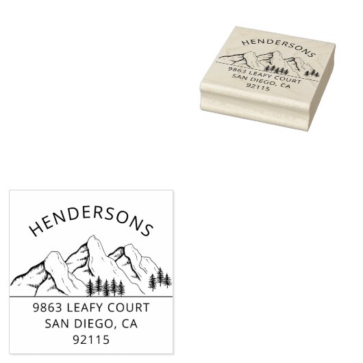 Bergen dennen Modern rustiek retour adres Rubberstempel