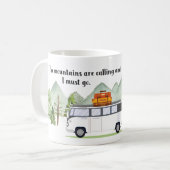 Bergen die de Groene Rustische Waterverf roepen va Koffiemok (Voorkant links)