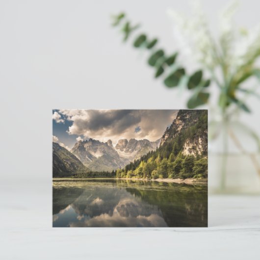 Bergen | Dürrensee Lake, Dolomites, Italië Briefkaart (Staand voorkant)