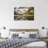 Bergen | Dürrensee Lake, Dolomites, Italië Canvas Afdruk (Insitu (Slaapkamer))
