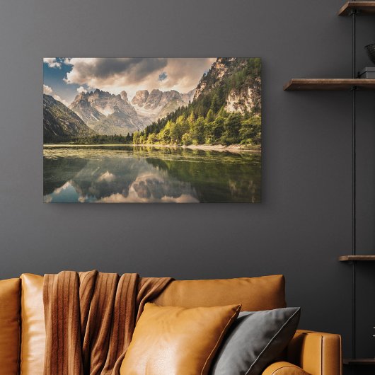 Bergen | Dürrensee Lake, Dolomites, Italië Canvas Afdruk