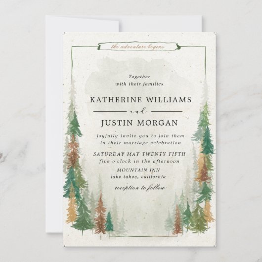 bergen - elegant rustic Wedding Invitation (Voorkant)