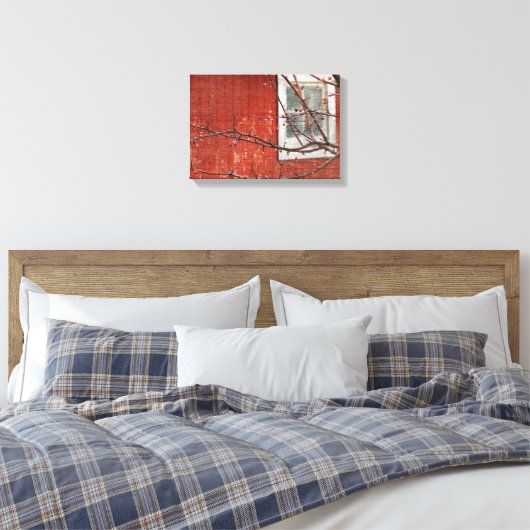 Bergen en Barn Canvas Afdruk (Insitu (Slaapkamer))