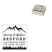 Bergen en beitsen, gehuwd paardenadres rubberstempel (Gestempeld)