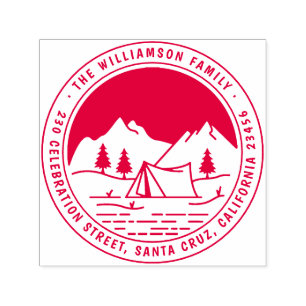 Bergen en beugels rond Camping Return-adres Zelfinktende Stempel