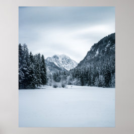 Bergen en bevroren meer bij Zgornje Jezersko, Slov Poster