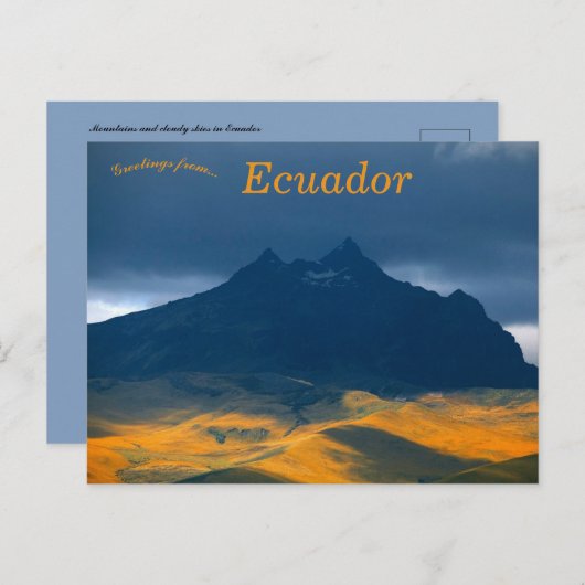 Bergen en bewolkte lucht in Ecuador Briefkaart (Voorkant / Achterkant)