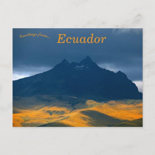 Bergen en bewolkte lucht in Ecuador Briefkaart (Voorkant)