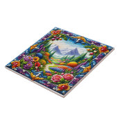 Bergen en bloemen Landschap Tegels Tegeltje (Zijkant)