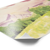 Bergen en Bomen Foto Afdruk (Hoek)