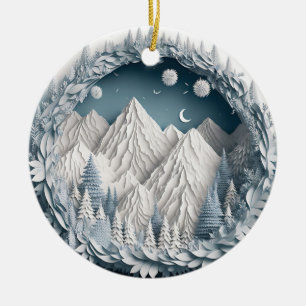 Bergen en Bomen Landschap Keramisch Ornament