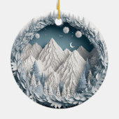 Bergen en Bomen Landschap Keramisch Ornament (Achterkant)