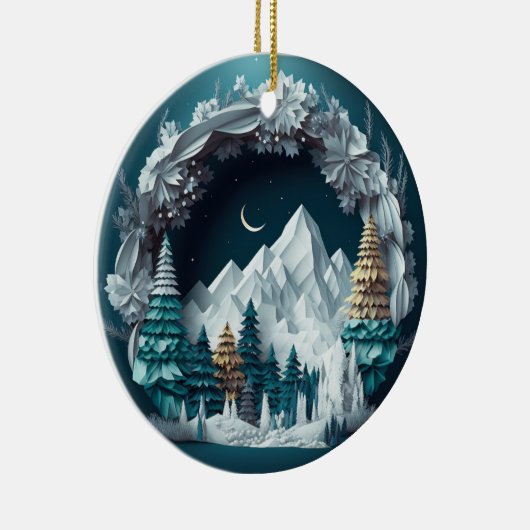 Bergen en Bomen Landschap Keramisch Ornament (Rechts)