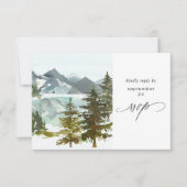 Bergen en bomen Rustic w Meal RSVP-kaart RSVP Kaartje (Voorkant)