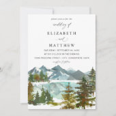 Bergen en bomen rustieke bruiloft v2 kaart (Voorkant)