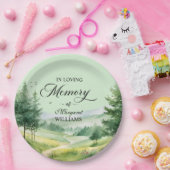 Bergen en bomen vieren begrafenis papieren bordje (Feest)